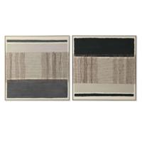 Schilderij Home ESPRIT Bruin Zwart Abstract Stads 102 x 4,5 x 102 cm (2 Stuks) - thumbnail