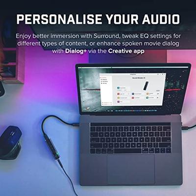 CREATIVE Sound Blaster X1 Hi-RES Super X-Fi DAC externe USB en hoofdtelefoonversterker voor pc en Mac, ook compatibel met PS4, PS5 en Nintendo Switch