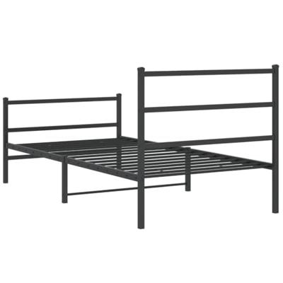 Bedframe met hoofd- en voeteneinde metaal zwart 100x190 cm