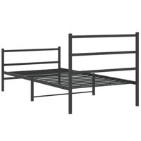 Bedframe met hoofd- en voeteneinde metaal zwart 100x190 cm - thumbnail