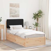 Bedframe met Gevoerd Hoofdgedeelte Zwart 80 x 200 cm - thumbnail