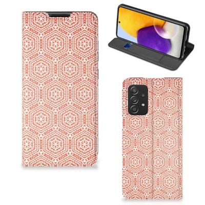 Samsung Galaxy A72 (5G/4G) | Hoesje met Magneet | Pattern Orange Samsung Galaxy A72 (5G/4G) | Hoesje met Magneet | Pattern Orange