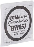 D&apos;Addario BW053 Bronze Wound Acoustic Guitar Single String .053 losse snaar voor westerngitaar - thumbnail