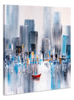 Schilderij - New York in Olieverf, Premium Print op canvas - thumbnail