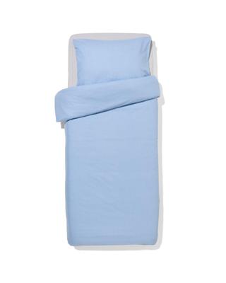HEMA Dekbedovertrek 140x200/220cm flanel strepen lichtblauw (lichtblauw)