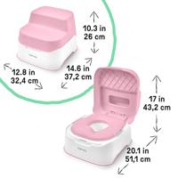 INGENUITY Opstapje en potje met verwijderbare kom, antislip, ergonomische zitting, roze - thumbnail