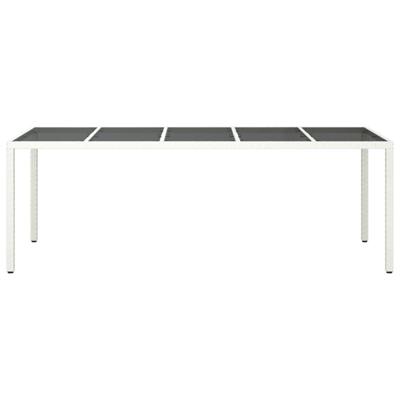 Tuintafel 250x100x75 cm poly rattan en gehard glas wit - thumbnail