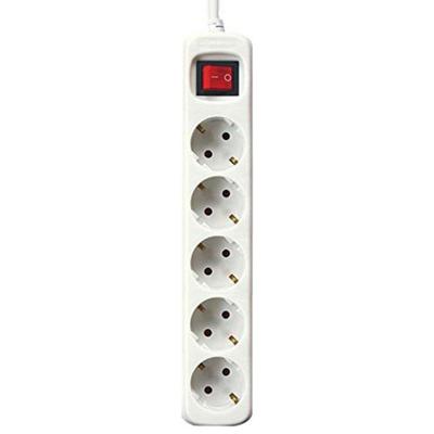 Stopcontactenstrip 5 Tomas met Interruptor Silver Electronics Afmeting 1,5 m