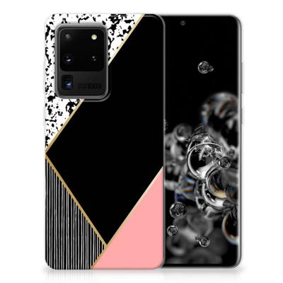 Samsung Galaxy S20 Ultra | TPU Hoesje | Zwart Roze Vormen