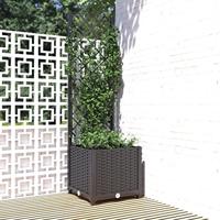 VidaXL Plantenbak met trellis zwart 40x40x136 cm pp - thumbnail
