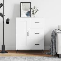 Dressoir 69,5x34x90 cm bewerkt hout wit - thumbnail