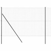 VidaXL Hek met paal grijs 1,5 x 10 m staal en pvc - thumbnail