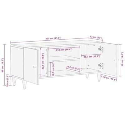 Tv-meubel 105x33x46cm massief mangohout