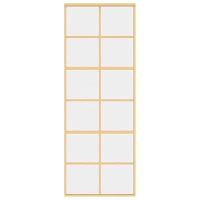 VidaXL Schuifdeur 76x205 cm helder esg-glas en aluminium goudkleurig