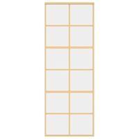 VidaXL Schuifdeur 76x205 cm helder esg-glas en aluminium goudkleurig - thumbnail