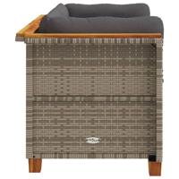 Tuinhoekbanken 2 st met kussens poly rattan grijs - thumbnail