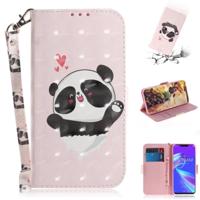 3D gekleurde tekening hart Panda patroon horizontale Flip lederen case voor ASUS Zenfone Max (m2) ZB633KL met houder & kaartsleuven & portemonnee - thumbnail