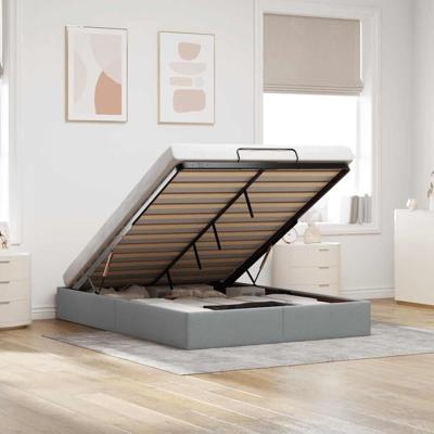 Bedframe zonder matras 140x190 cm stof lichtgrijs