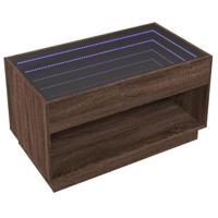 Salontafel met Infinity LED 90x50x50 cm bruin eikenkleurig - thumbnail