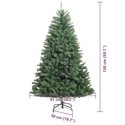 VidaXL Kunstmatige inklapbare kerstboom groen 150 cm pvc en metaal