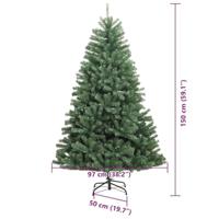VidaXL Kunstmatige inklapbare kerstboom groen 150 cm pvc en metaal - thumbnail