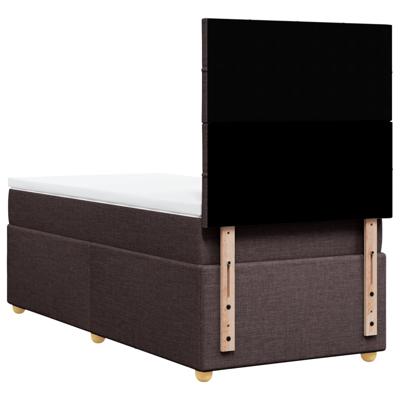 Boxspring met matras stof donkerbruin 140x200 cm - thumbnail