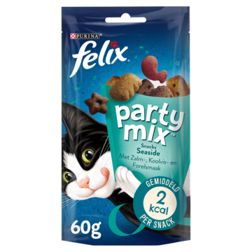 Felix Party Mix Seaside zalm-, koolvis-, forelsmaak kattensnack (60 g) 4 x 60 g