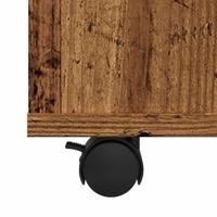 Rolkast 60x53x72 cm bewerkt hout oud houtkleurig - thumbnail