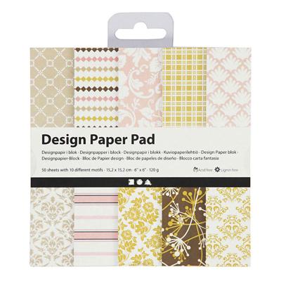 Creativ Company Design papierblok groen/roze, 50 vellen