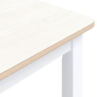 Eettafel 114x71x75 cm massief rubberwood wit en bruin - thumbnail