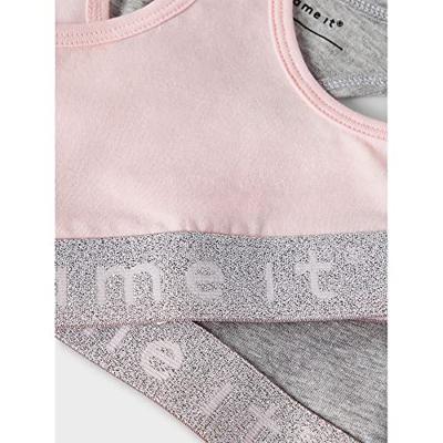 Name it 2-pak meisjes Topje - Zwart Solid - Meisjes katoenen bralette - BH Top