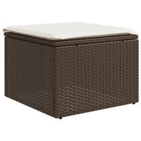 6-delige Loungeset met kussens poly rattan bruin - thumbnail