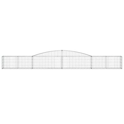 VidaXL Schanskorf gewelfd 400x30x40/60 cm gegalvaniseerd ijzer