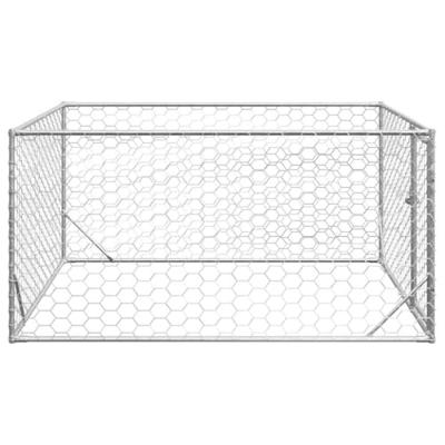 VidaXL Hondenhok voor buiten met deur 2x2x1 m gegalvaniseerd staal VidaXL Hondenhok voor buiten met deur 2x2x1 m gegalvaniseerd staal