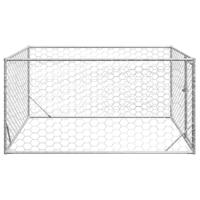 Hondenkennel voor buiten met deur 2x2x1 m gegalvaniseerd staal - thumbnail
