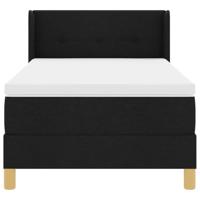 Boxspring bed met hoofdeinde Zwart en Wit 90 x 190 cm Stof - thumbnail