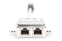 Digitus RJ45 Netwerk Adapter CAT 5, CAT 5e [2x RJ45-stekker - 1x RJ45-stekker] Grijs - thumbnail