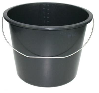 Emmer 12 L met stalen hengsel zwart (set van 2)