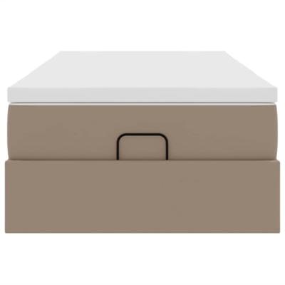 Ottoman bed met matras 100x200cm kunstleer cappuccinokleurig