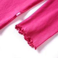 Kindershirt met lange mouwen ballerinaprint 92 felroze - thumbnail