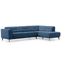 Hoekbank Bora Donkerblauw Stof - thumbnail