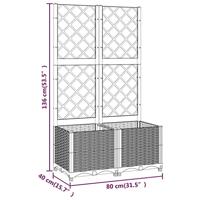 VidaXL Plantenbak met latwerk 80x40x136 cm polypropeen wit - thumbnail