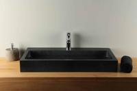 Basaltstein Waschbecken BE-007mk 80 cm - thumbnail