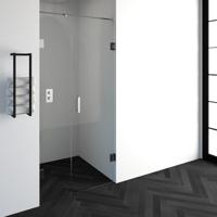 Brauer Void - Nisdeur - 2-Delig - Helder Glas - 100 x 200 cm - Omkeerbaar - met Draaideur 60 cm - Aan Muur - incl. Glascoating - Chroom - thumbnail