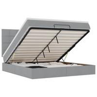 Ottoman bed met matras 160x200cm stof lichtgrijs - thumbnail