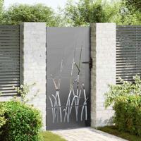 Tuinpoort met slot Zwart 85 x 200 cm Poedergecoat staal - thumbnail