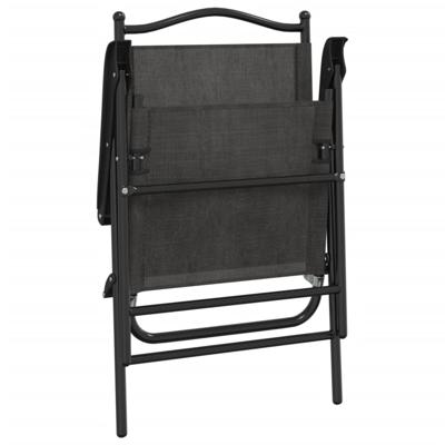 Tuinstoelen 4 st inklapbaar staal en textileen gemêleerd grijs - thumbnail
