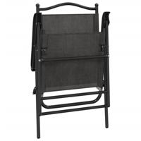 Tuinstoelen 4 st inklapbaar staal en textileen gemêleerd grijs - thumbnail