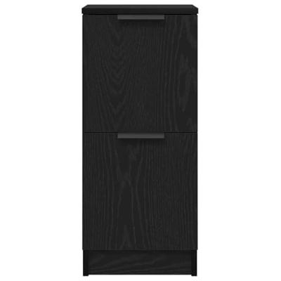 Dressoir 2 pcs Zwart eiken 30 x 30 x 70 cm Bewerkt hout