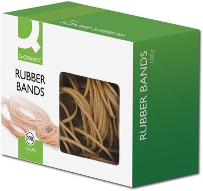 Q-CONNECT elastieken, breedte 1,5 mm, lengte 100 mm, nr 20, doosje van 100 g